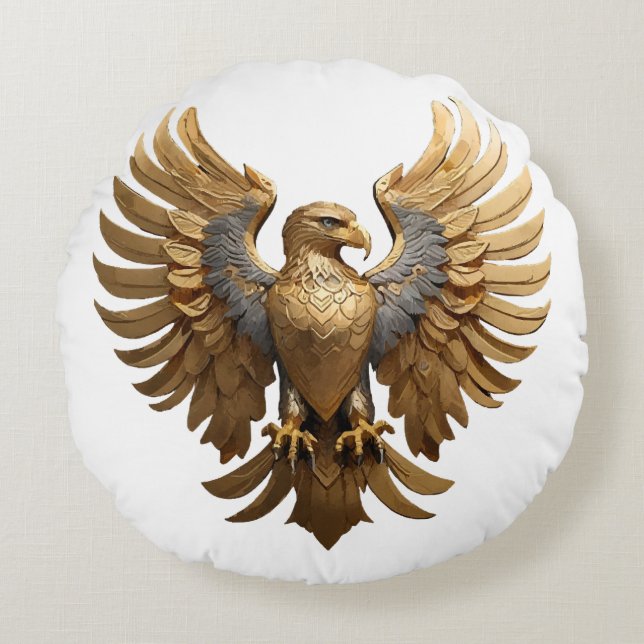 The Golden Eagle Round Cushion (Front)
