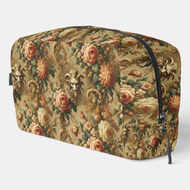 The Golden Fiend – Gothic Floral  Dopp Kit (Right Corner)