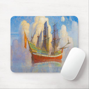 The Golden Galleon by Newell Convers Wyeth Mouse Pad