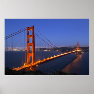 The Golden Gate Bridge at dusk Poster
