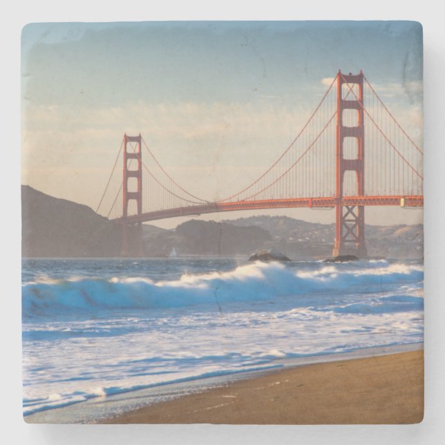 The Golden Gate Bridge From Baker Beach Stone Coaster (Front)