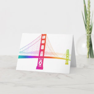 The Golden Gate Bridge Rainbow Style Card
