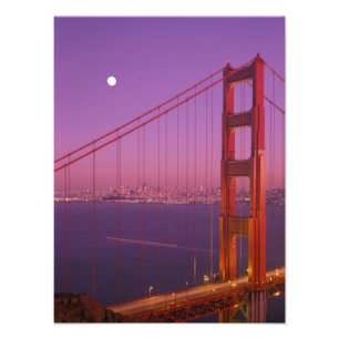 The Golden Gate Bridge shortly after sunset, Photo Print