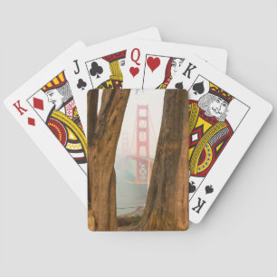 The Golden Gate Bridge   Trees from Overlook View Playing Cards