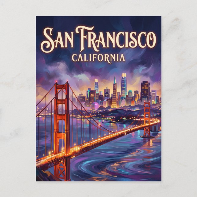 The Golden Gate Bridge USA Postcard (Front)