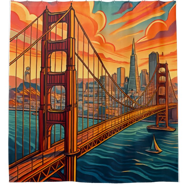 The Golden Gate Shower Curtain (Front)