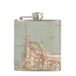 The Golden Gate Topographic Map Hip Flask