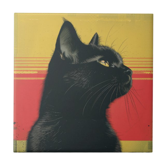 The Golden Gaze Mid-Century Tile (Front)