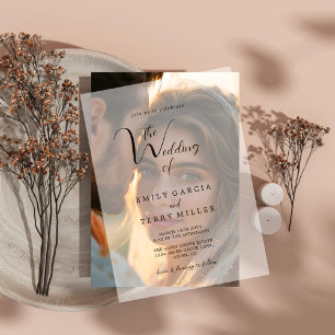 The Golden Hour Grace Modern Wedding Vellum Invitations