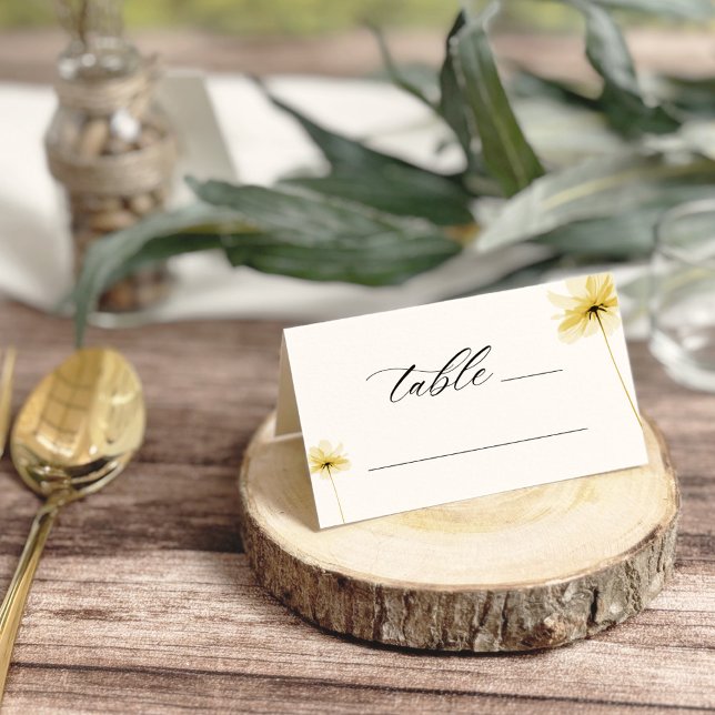 The Golden Hour Grace Photo Floral Wedding Folded Place Card (Creator Uploaded)