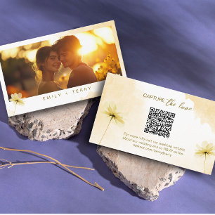 The Golden Hour Grace Photo QR Code Wedding RSVP Enclosure Card