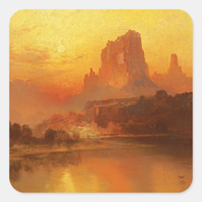 The Golden Hour, Moran, 1875 Square Sticker (Front)