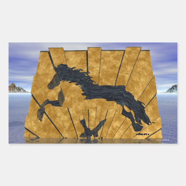 The Golden Icelandic Rectangular Sticker (Front)