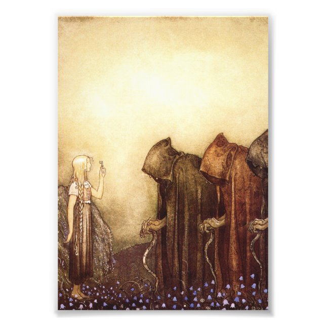 “The Golden Key” John Bauer Watercolor Photo Print (Front)