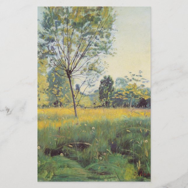 The Golden Meadow (by Ferdinand Hodler) Stationery (Front)
