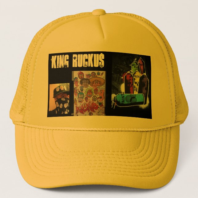 THE GOLDEN ONE KING RUCKU$ TRUCKER HAT (Front)