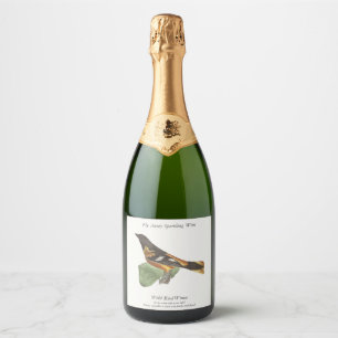 The Golden or Baltimore Oriole (Icterus galbula) Sparkling Wine Label