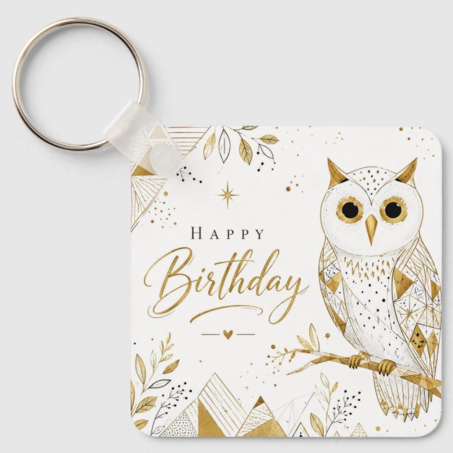 The Golden Owl's Wise Wishes Key Ring (Front)