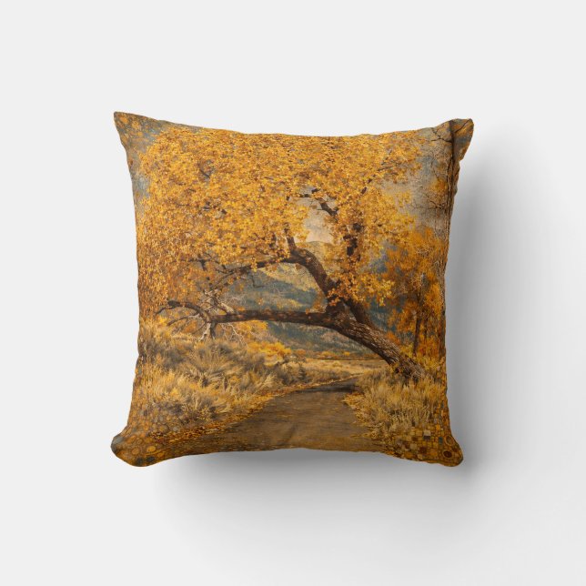 The Golden Path Klimt-inspired Cushion (Front)
