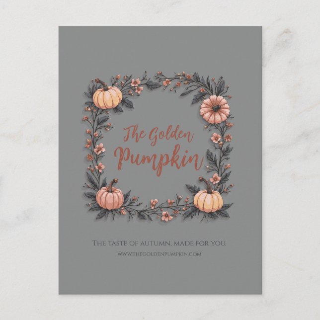 The Golden Pumpkin Holiday Postcard (Front)