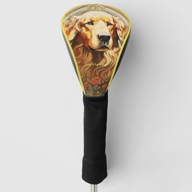 The Golden Retriever Dog 001 - Natalia Mucha Golf Head Cover (Front)