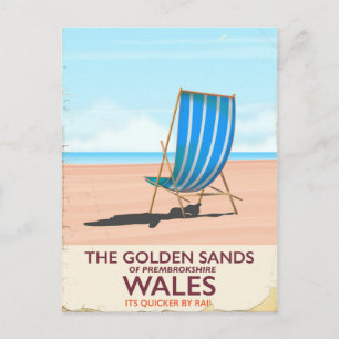 The Golden Sands of Pembrokeshire,Wales Postcard