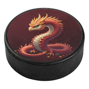 The golden serpent dragon. hockey puck
