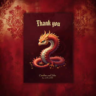 The golden serpent dragon. thank you card