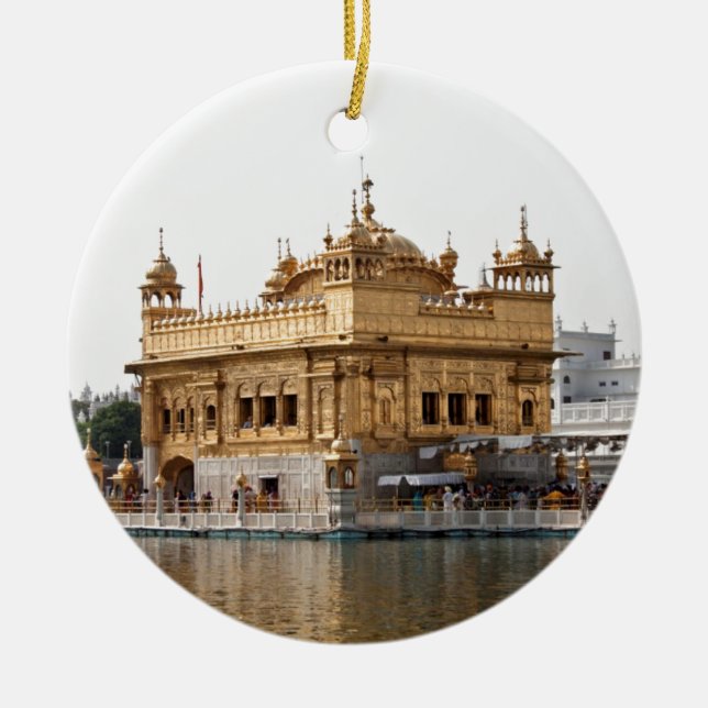 The Golden Temple in Amritsar Ceramic Tree Decoration (Front)