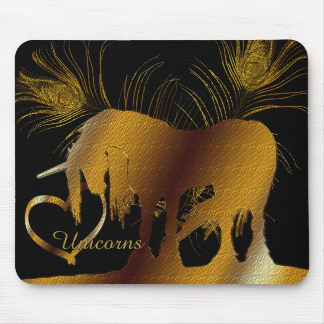 The Golden Unicorn Mouse Pad (Front)