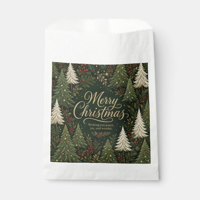 The Golden Yuletide Forest Favour Bags (Front)