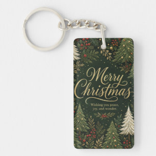 The Golden Yuletide Forest Key Ring