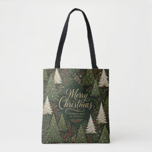 The Golden Yuletide Forest Tote Bag