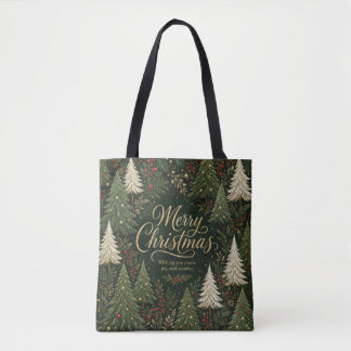 The Golden Yuletide Forest Tote Bag