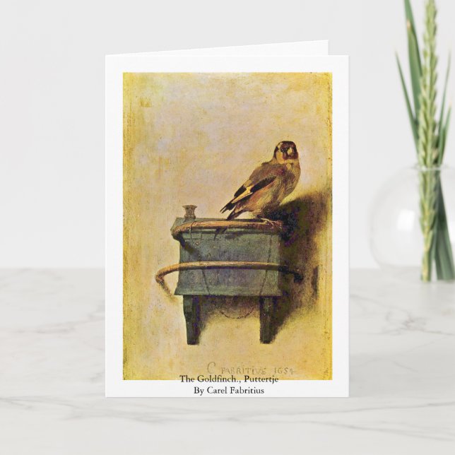 The Goldfinch., Puttertje  By Carel Fabritius Card (Front)