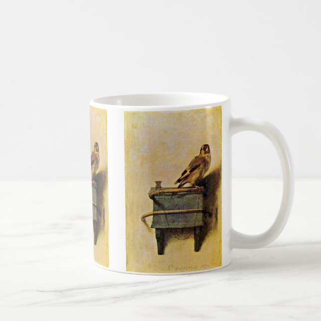The Goldfinch., Puttertje  By Carel Fabritius Coffee Mug (Right)