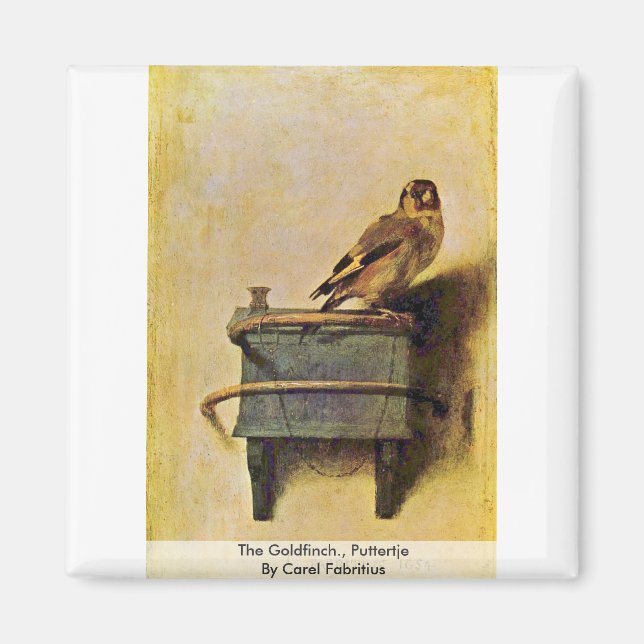 The Goldfinch., Puttertje  By Carel Fabritius Magnet (Front)