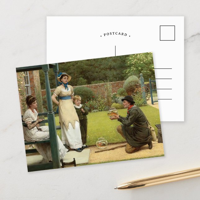 The Goldfish Seller | George Dunlop Leslie Postcard (Creator Uploaded)