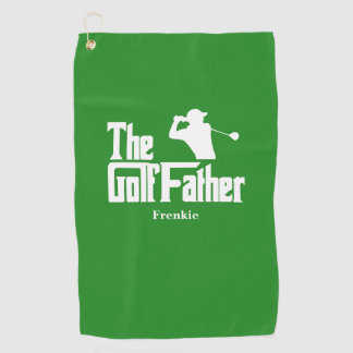 The Golf Father With Name Funny Golf Theme Towel