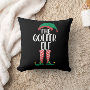 The Golfer Elf Golf Family Matching Christmas Cushion