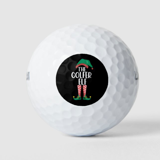 The Golfer Elf Golf Family Matching Christmas Golf Balls (Front)