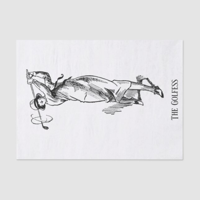 'The Golfess' Vintage Lady Golfer Tissue Paper (Front)