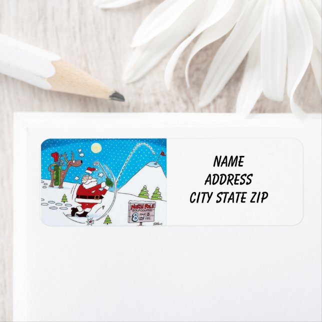 THE "GOLFING SANTA" RETURN ADDRESS LABELS (Insitu)