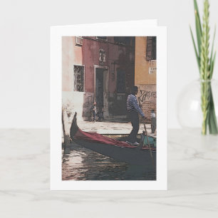 The Gondolier and the Accordian Player" Greeting C Card