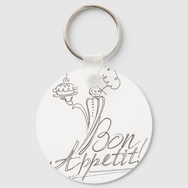 The Good Chef says Bon Appetit! Button Keychain (Front)