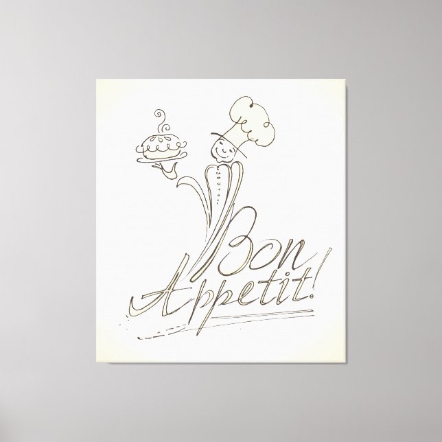 The Good Chef says Bon Appetit! Canvas Print (Front)