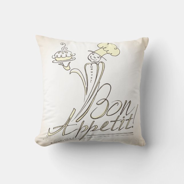 The Good Chef says Bon Appetit! Pillow (Front)