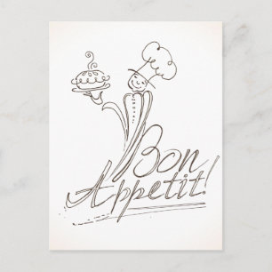 The Good Chef says Bon Appetit! Postcard