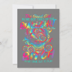 The Good Girl In Me Tattoo Skull Rose Invitation