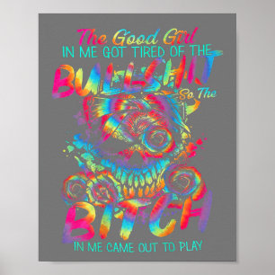 The Good Girl In Me Tattoo Skull Rose Poster